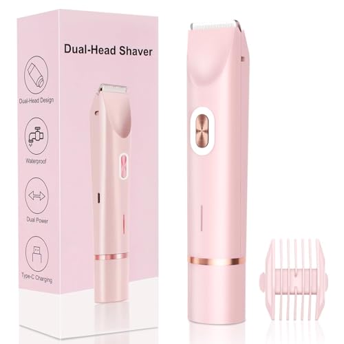 Bepsell 2-in-1 Dual Head Electric Facial & Bikini Hair Trimmer | Rechargeable Waterproof Shaver for Women