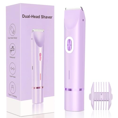 Bepsell 2-in-1 Dual Head Electric Facial & Bikini Hair Trimmer | Rechargeable Waterproof Shaver for Women