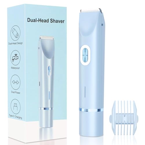 Bepsell 2-in-1 Dual Head Electric Facial & Bikini Hair Trimmer | Rechargeable Waterproof Shaver for Women