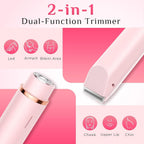 Bepsell 2-in-1 Dual Head Electric Facial & Bikini Hair Trimmer | Rechargeable Waterproof Shaver for Women