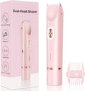 Bepsell 2-in-1 Dual Head Electric Facial & Bikini Hair Trimmer | Rechargeable Waterproof Shaver for Women