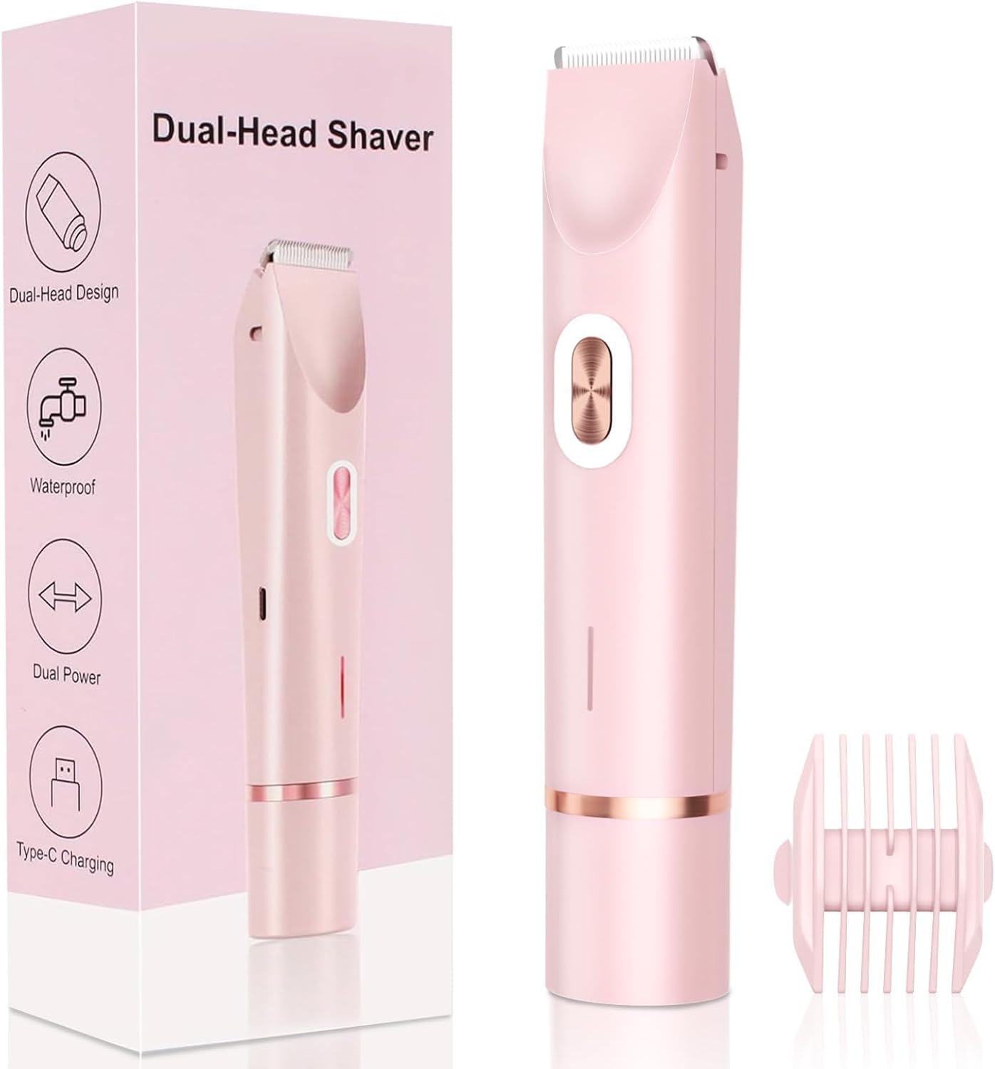 Bepsell 2-in-1 Dual Head Electric Facial & Bikini Hair Trimmer | Rechargeable Waterproof Shaver for Women