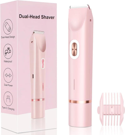 Bepsell 2-in-1 Dual Head Electric Facial & Bikini Hair Trimmer | Rechargeable Waterproof Shaver for Women