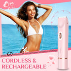 Bepsell 2-in-1 Dual Head Electric Facial & Bikini Hair Trimmer | Rechargeable Waterproof Shaver for Women